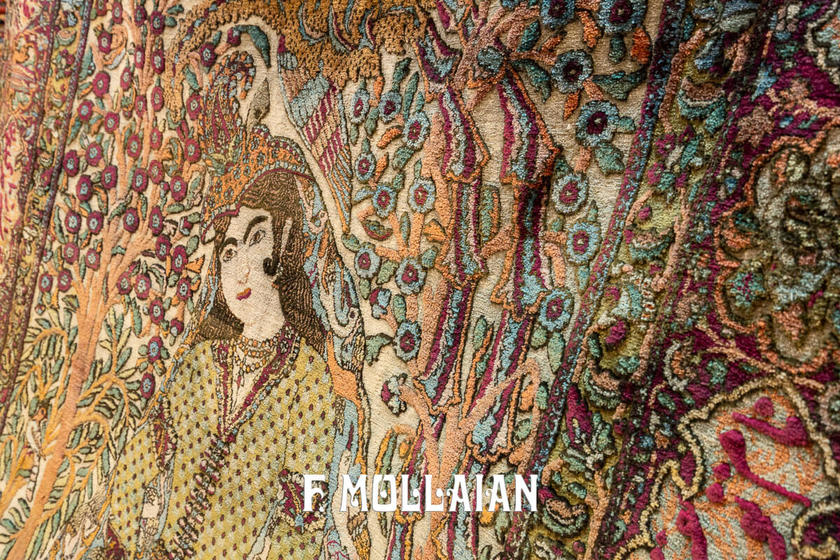 Kashan Mohtasham Pictorial Souf Silk Rug n°:549447